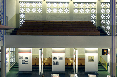 Vormgeving van de tentoonstelling over architect B.T. Boeyinga in de Pniël kerk in Amsterdam.