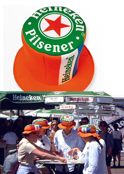 Ontwerp voor de allereerste Heineken hoed.